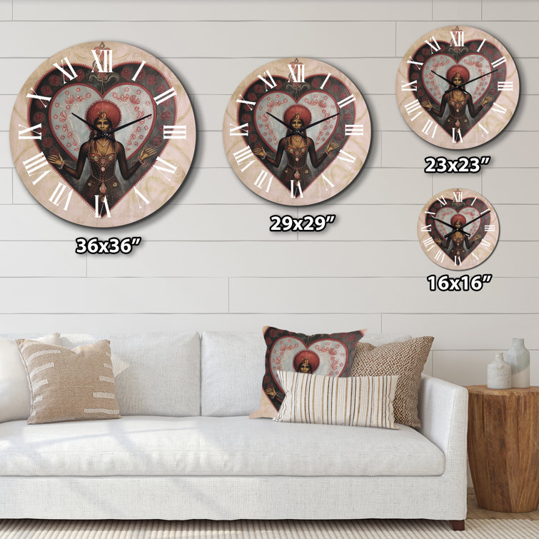 DesignArt Lady Erzulie Yoruba Goddess Of Love III Metal Wall Clock
